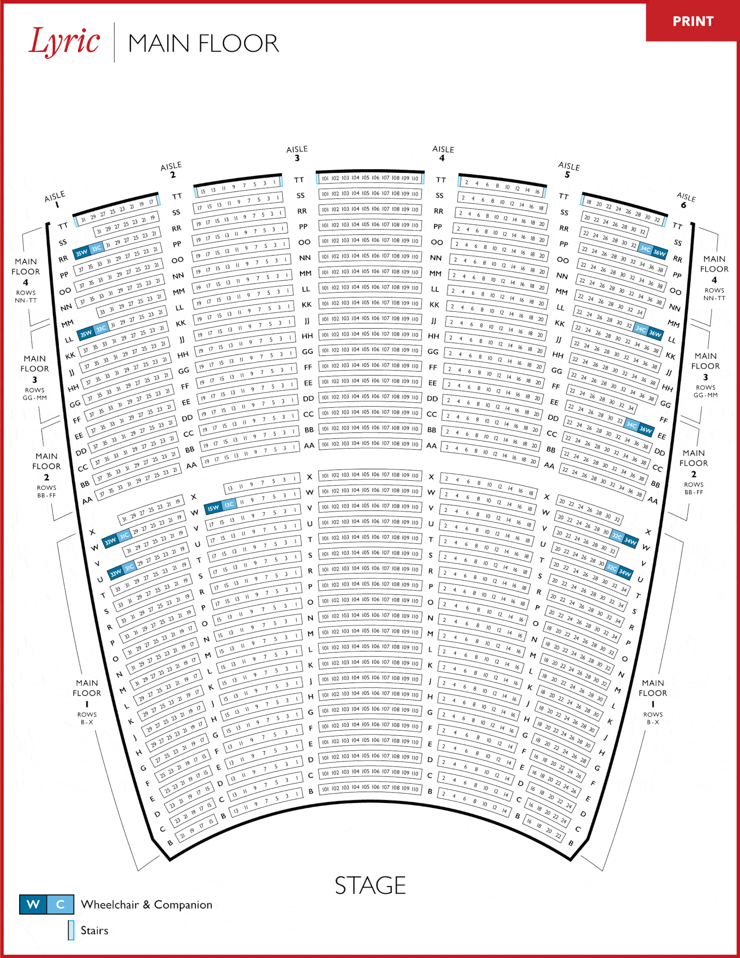 Lyric Opera: Seating Charts